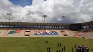 Buses municipales El Alto para el partido Bolivia-Colombia