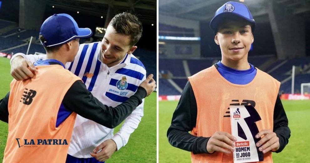 Nico González MVP entrega trofeo al recogepelotas