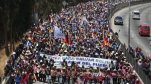 Bloqueo de caminos en Bolivia liderado por Evo Morales