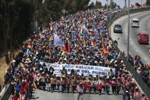 Bloqueo de caminos en Bolivia liderado por Evo Morales