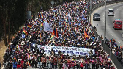 Bloqueo de caminos en Bolivia liderado por Evo Morales