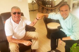 Jorge Tuto Quiroga y Leopoldo Fernández en Cobija
