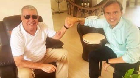 Jorge Tuto Quiroga y Leopoldo Fernández en Cobija