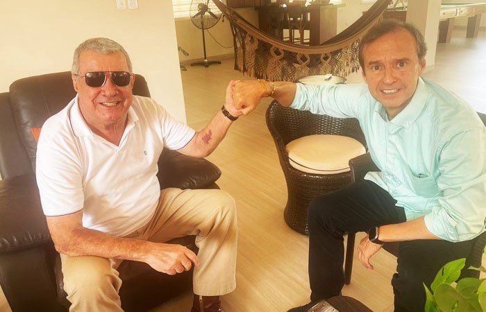 Jorge Tuto Quiroga y Leopoldo Fernández en Cobija