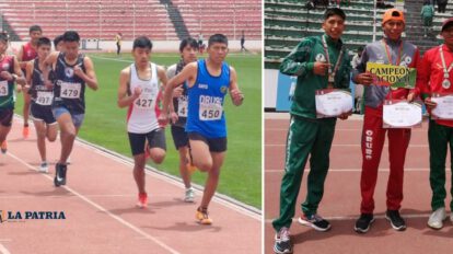 Wilmer Santos gana dos medallas de oro en el nacional de atletismo U-18 en La Paz