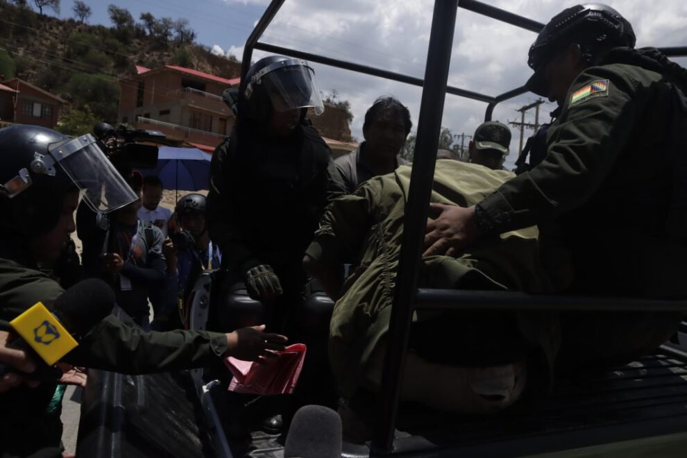 Detención de Evo Morales durante intervención policial en Parotani
