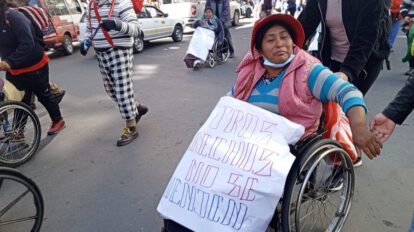 Movilización de personas con discapacidad en Potosí