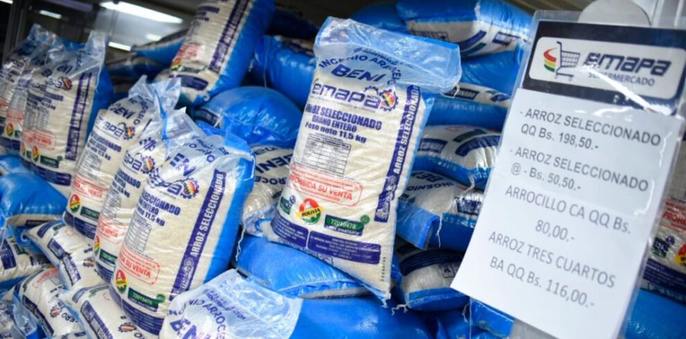 escasez de arroz en Bolivia garantizada por Emapa