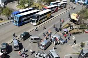 Bloqueo en La Paz por afiliados al sindicato Chuquiago Marka