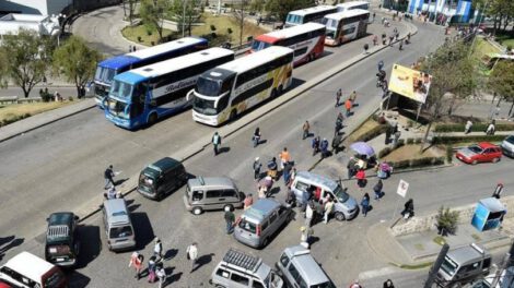 Bloqueo en La Paz por afiliados al sindicato Chuquiago Marka
