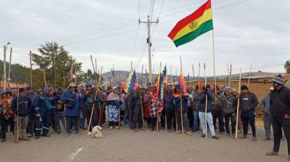 Bloqueos en Bolivia por organizaciones sociales que apoyan a Evo Morales