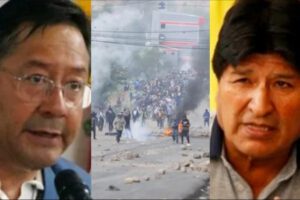 Trabajo de la Policía Boliviana en desbloqueos