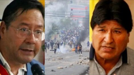 Trabajo de la Policía Boliviana en desbloqueos