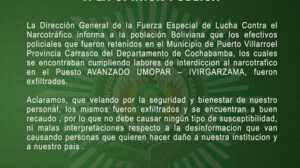 Felcn rescata efectivos retenidos en Puerto Villarroel