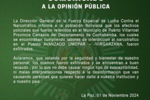 Felcn rescata efectivos retenidos en Puerto Villarroel