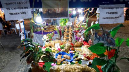 Altar en honor a la fauna en el día de los difuntos