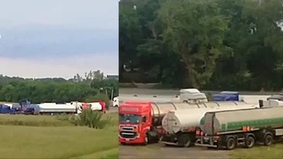 Camiones cisternas bolivianos varados en Argentina