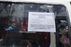 Nuevas tarifas minibuses Oruro
