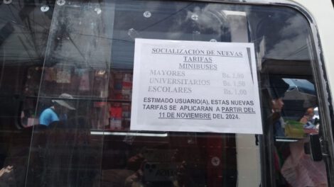 Nuevas tarifas minibuses Oruro