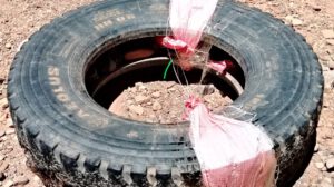 Dinamita camuflada en neumáticos hallada en Parotani