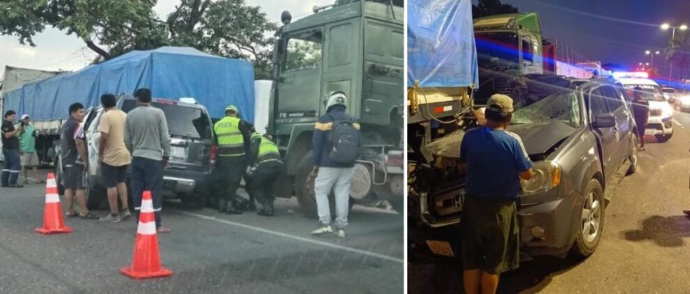 Accidente vial en Santa Cruz donde falleció el policía Jairo L.L.