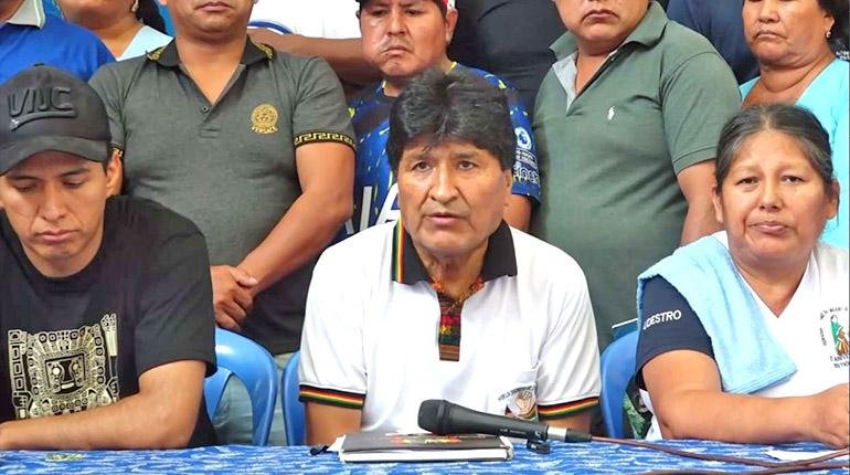 Evo Morales critica al gobierno en el Día de la Revolución Democrática y Cultural