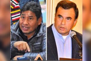 Juan Ramón Quintana y Ponciano Santos en la búsqueda de la Policía boliviana