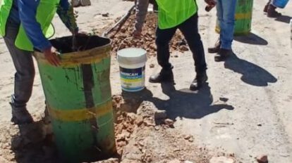 plantado de árboles en Vinto para mitigación ambiental