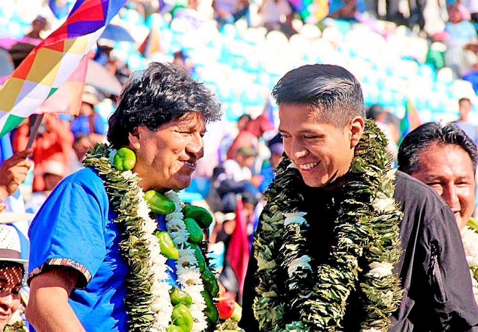 Evo Morales apoya a Andrónico Rodríguez en Chimoré