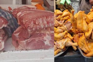 Precios de la carne de pollo y cerdo en Cochabamba y La Paz