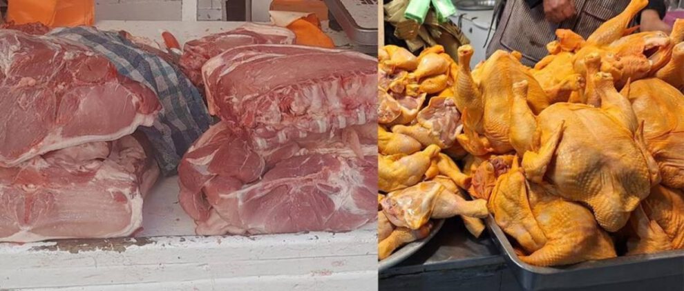 Precios de la carne de pollo y cerdo en Cochabamba y La Paz