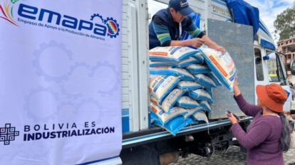 acopio de arroz en Bolivia