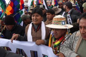 Marcha del evismo convocada por Evo Morales en respuesta a la crisis económica