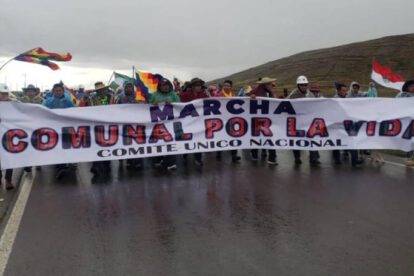 Marcha de sectores evistas hacia Calamarca