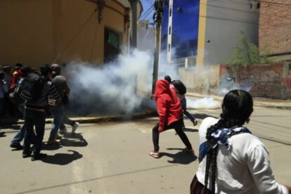 Enfrentamiento con la Policía en Cochabamba