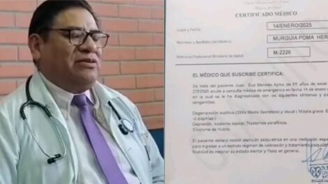 certificado médico falso relacionado con Evo Morales