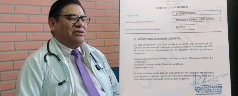 certificado médico falso relacionado con Evo Morales