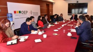 Reunión del Tribunal Supremo Electoral y Tribunal Constitucional Plurinacional en La Paz