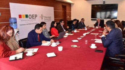 Reunión del Tribunal Supremo Electoral y Tribunal Constitucional Plurinacional en La Paz