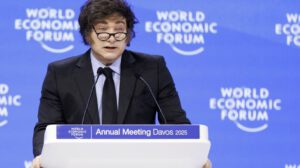 Javier Milei en Davos criticando la ideología woke