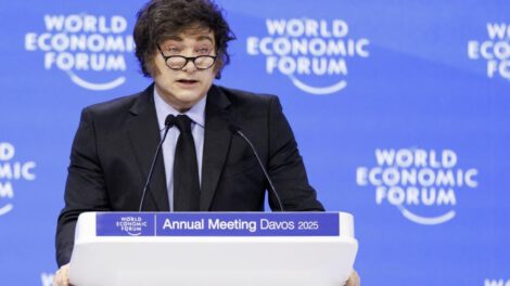 Javier Milei en Davos criticando la ideología woke