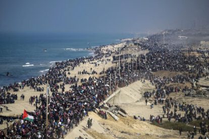 Desplazamiento de palestinos en Gaza hacia sus hogares