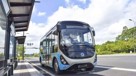 Anuncio de la llegada del bus eléctrico a Cochabamba