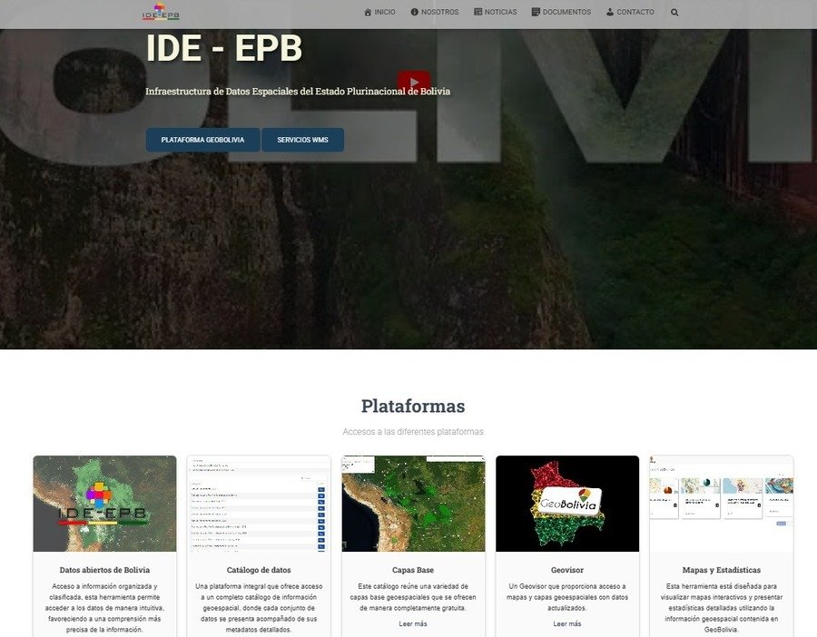 plataforma de datos geoespaciales en Bolivia