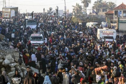 Desplazamiento de palestinos en Gaza