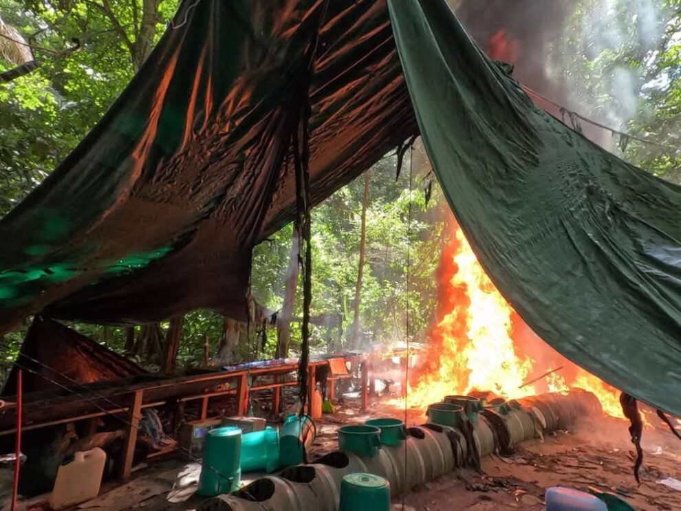 Destrucción de laboratorios de cocaína en el Chapare