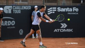 Hugo Dellien durante el partido final del Rosario Challenger