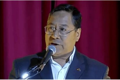 Presidente Arce abucheos en congreso de Fencomin