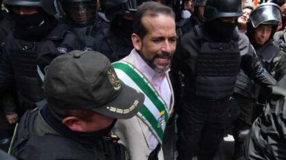 Luis Fernando Camacho a su salida al juicio