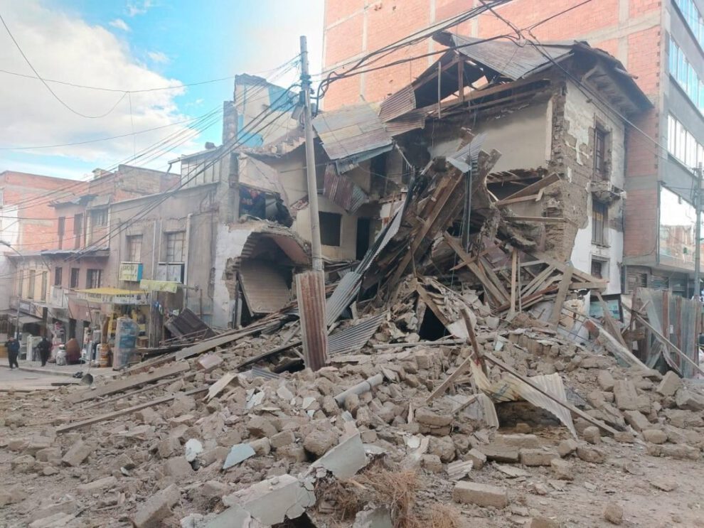 Desplome de vivienda en La Paz